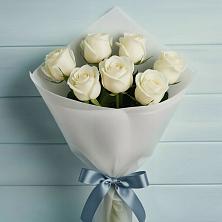 Букет 7 Белых роз Эдлесс Лав в Посёлок центральной усадьбы совхоза Мир