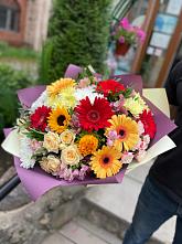 Букет цветов из:  Герберы, Ромашки, Хризантемы, Розы и Подсолнухи #REPLACE_PRED# Посёлок центральной усадьбы совхоза Мир