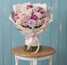 Букет цветов из:  Розы #REPLACE_PRED# Посёлок центральной усадьбы совхоза Мир