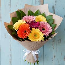Букет цветов из:  Герберы #REPLACE_PRED# Посёлок центральной усадьбы совхоза Мир