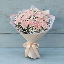 Букет цветов из:  Гвоздики в Посёлок центральной усадьбы совхоза Мир