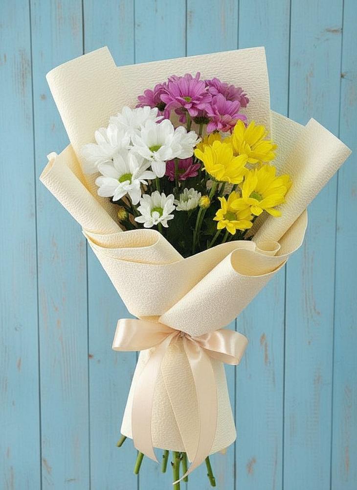 Букет цветов из: Хризантемы в Посёлок центральной усадьбы совхоза Мир