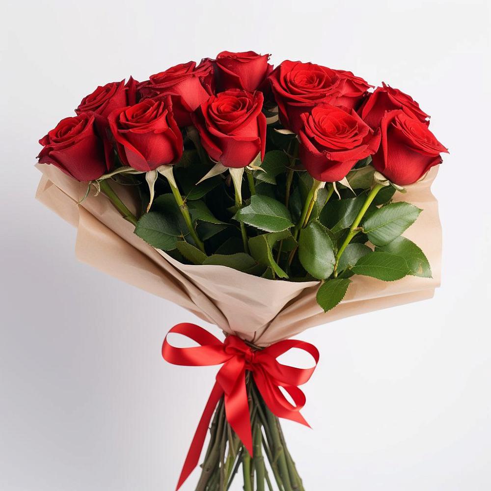 Букет 11 Красных роз Эдлесс Лав в Посёлок центральной усадьбы совхоза Мир